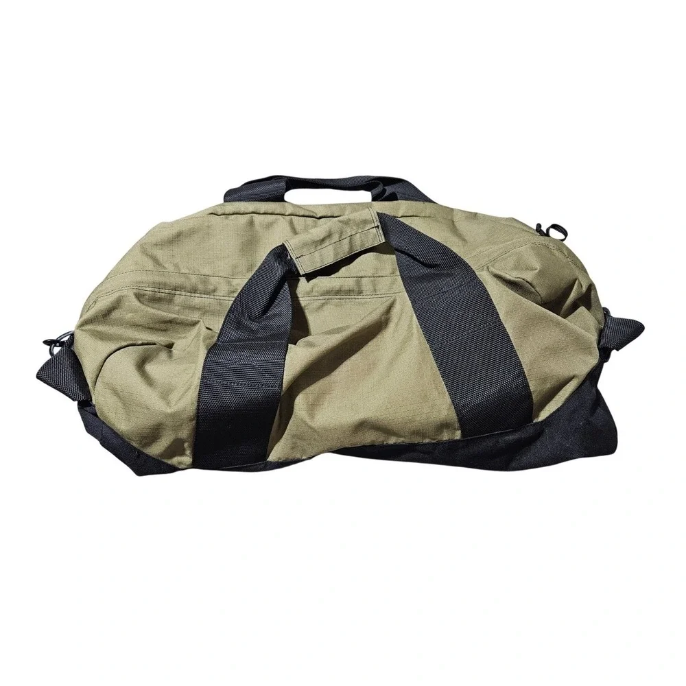 Vintage Cabelas Handled Fishing Hunting Ammunition Duffel Bag Pack Olive‎ Green